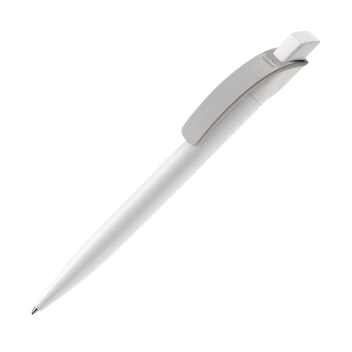 Cube ball pen hardcolour, White / Silver