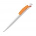 Cube ball pen hardcolour, White / Orange