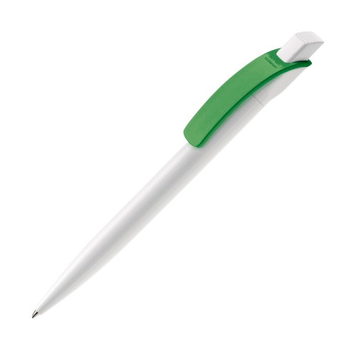 Cube ball pen hardcolour, White / Green