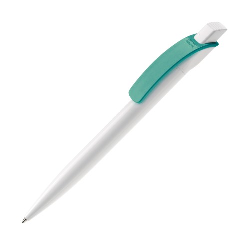 Balpen Cube hardcolour, Wit / Turquoise