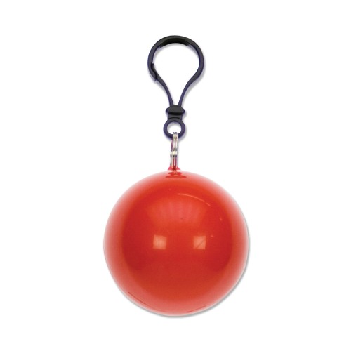 Bal met regenponcho, Rood