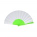 Made to order - Hand fan plastic & polyester all over print, Light Green