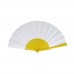 Made to order - Hand fan plastic & polyester all over print, Yellow