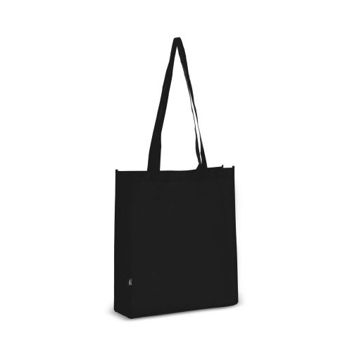 R-PET Draagtas non-woven 38 x 9 x 42cm 75g/m², Zwart