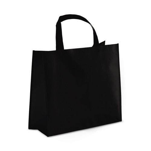 R-PET Carry bag laminated non-woven 40 x 16 x 35cm 105g/m², Black