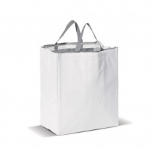 Große Kühltasche aus Non Woven 32.5 x 19.5 x 39 cm. 100 g/m², Weiss
