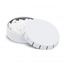 Mini clic tin peppermint box, White