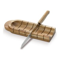 Stokbroodhouder met mes, Hout