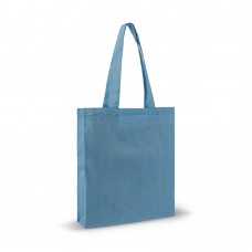 Schoudertas recycled katoen 140g/m² 38x42x10cm, Blauw