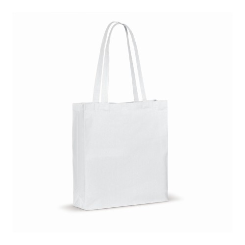 Draagtas gerecycled katoen met bodem 140g/m² 38x10x42cm, Wit