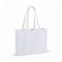 Recycled cotton bag with gusset 140g/m² 49x14x37cm, White