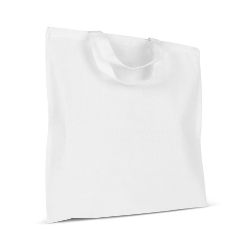Schoudertas OEKO-TEX® gekleurd kort 140g/m² 38x42 cm, Wit