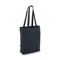 Fairtrade katoenen tas gekleurd lang 270g/m² 42x12x43cm, Donkerblauw