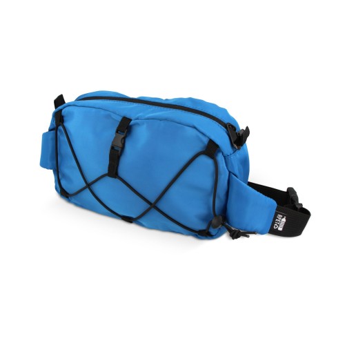 Umhängetasche aus R-PET mit Kordelzug, Blau
