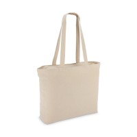Baumwoll-Tragetasche mit Reißverschluss OEKO-TEX® 47 x 11 x 35cm 320g/m², Ecru