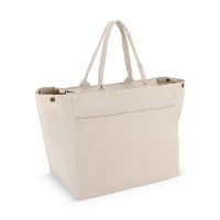 Baumwoll-Tragetasche mit Reißverschluss OEKO-TEX® 39 x 24 x 34cm 320g/m², Ecru