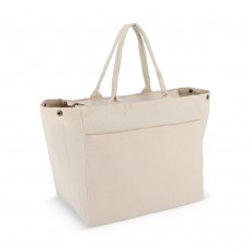 Baumwoll-Tragetasche mit Reißverschluss OEKO-TEX® 39 x 24 x 34cm 320g/m², Ecru