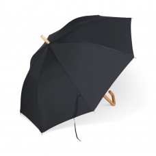 23” Regenschirm aus R-PET-Material mit Automatiköffnung, Schwarz