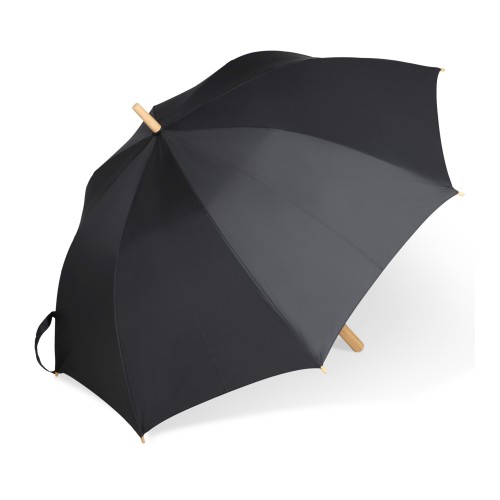 25” Regenschirm aus R-PET-Material mit Automatiköffnung, Schwarz