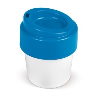 Coffee cup Hot-but-cool with lid 240ml, White / Blue