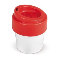 Coffee cup Hot-but-cool with lid 240ml, White / Red