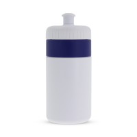 Sportbidon met rand 500ml, Wit / Donkerblauw