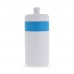 Sportbidon met rand 500ml, Wit / Lichtblauw