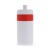 Sportbidon met rand 500ml, Wit / Rood