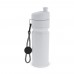 Sportbidon met rand en koord 750ml, Wit / Wit