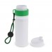 Sportbidon met rand en koord 750ml, Wit / Groen