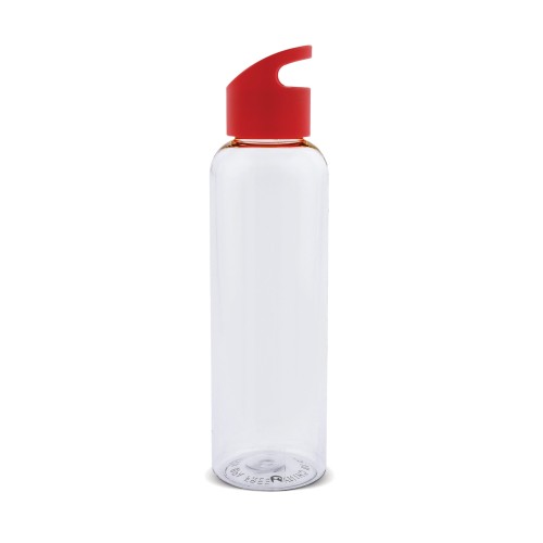 Water bottle Loop transparent R-PET 600ml, Transparent / Red