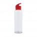 Water bottle Loop transparent R-PET 600ml, Transparent / Red
