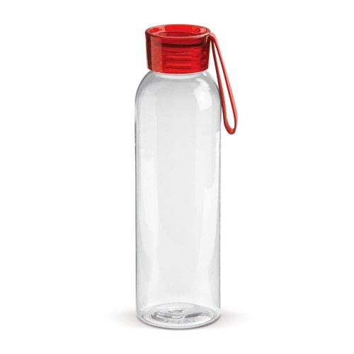 Water bottle Tritan 600ml, Transparent / Red