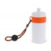 Sportbidon met rand en koord 500ml, Wit / Oranje