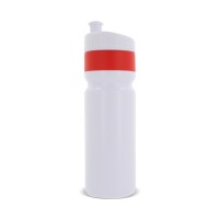 Sports bottle with edge 750ml, White / Red