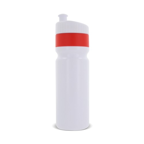 Sports bottle with edge 750ml, White / Red