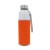 Water bottle glass with sleeve 500ml, Transparent / Orange