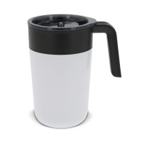 Double walled coffee mug 400ml, White