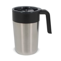 Double walled coffee mug 400ml, Silver
