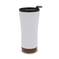 Doppelwandiger Becher mit einem Korkboden 480ml, Weiss