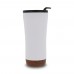 Dubbelwandige thermobeker met kurk onderzijde 480ml, Wit