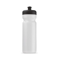Sportbidon Bio 750ml, Transparant / Zwart