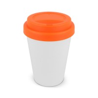 RPP Coffee Cup White body 250ml, White / Orange