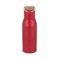Thermo bottle with bamboo lid 500ml, Dark Red