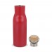 Thermo bottle with bamboo lid 500ml, Dark Red