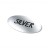 Vinyl Sticker Ovaal 50x25mm, Zilver