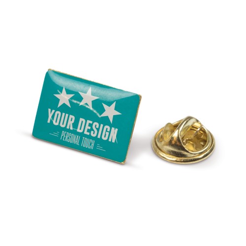 Badge metalen pin 19x13mm, Goud satijn