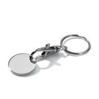 Schlüsselanhänger Einkaufswagenchip, Silber
