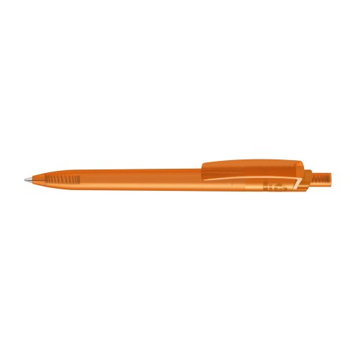 RECYCLED PET PEN STEP frozen Retractable ballpoint pen orange