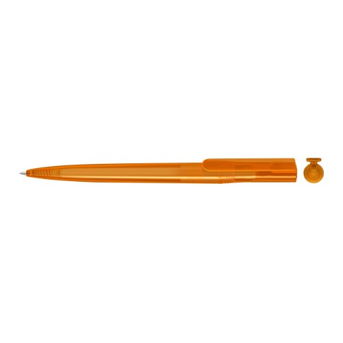 RECYCLED PET PEN switch transparent Twist ballpoint pen orange